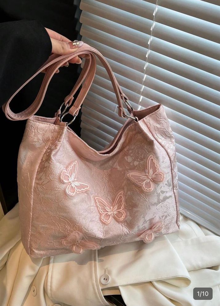 Bolsa de hombro mariposas (rosa)