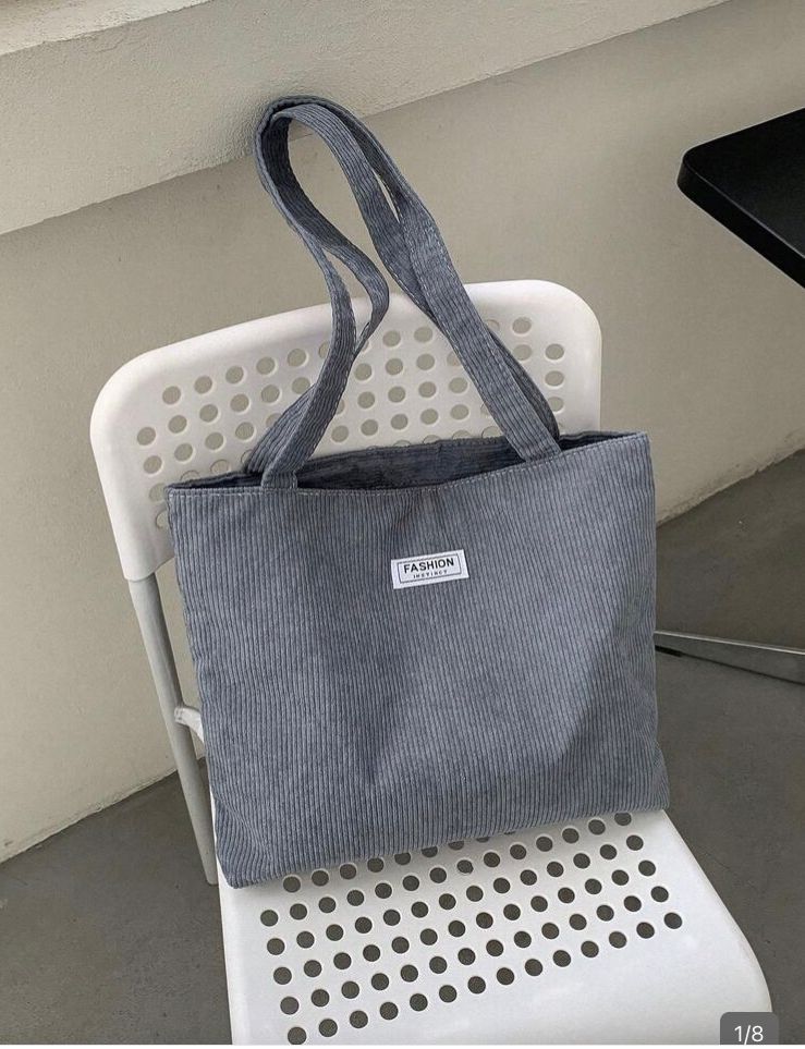 Bolso fashion de pana (gris)