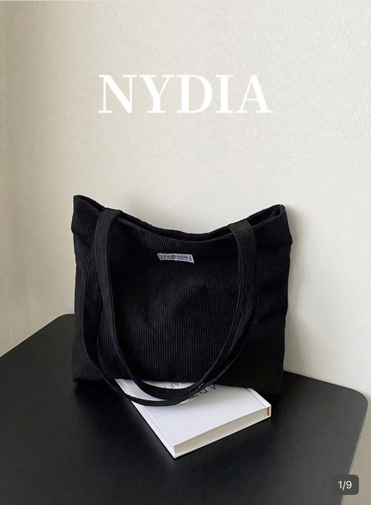 Bolso fashion de pana (negro)