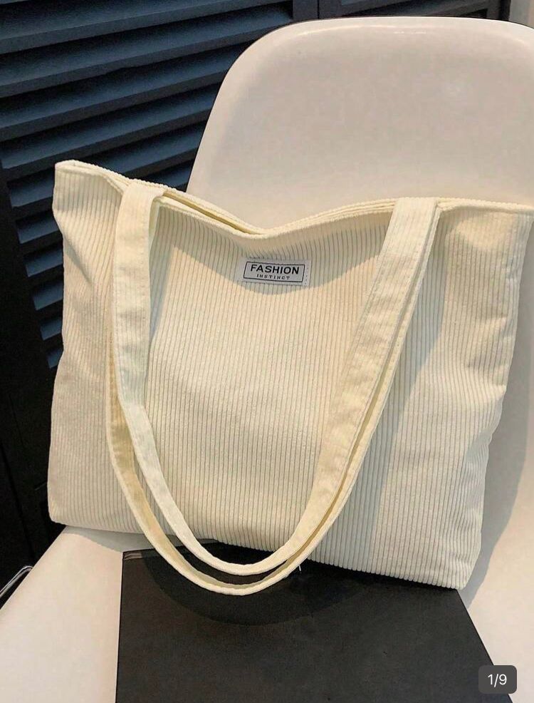 Bolso fashion de pana (blanco)