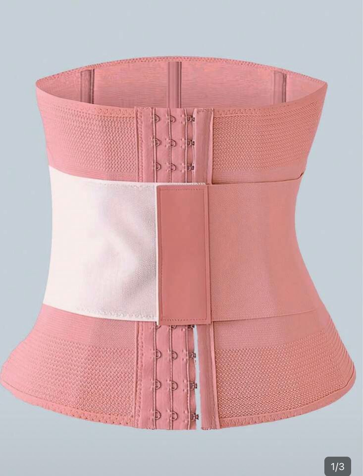 Faja reductora p/ cintura posparto rosa