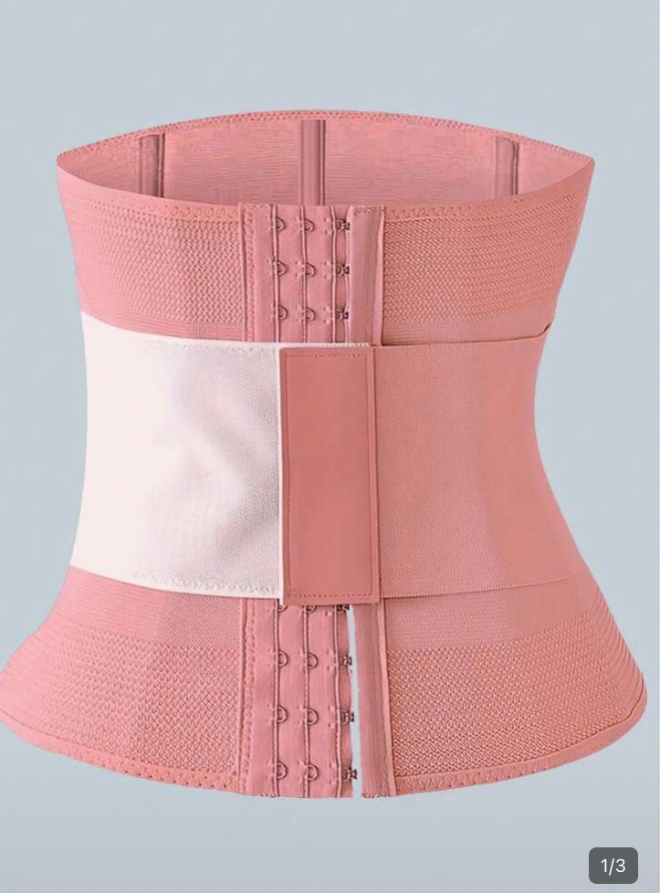 Faja reductora para cintura pos parto rosa S