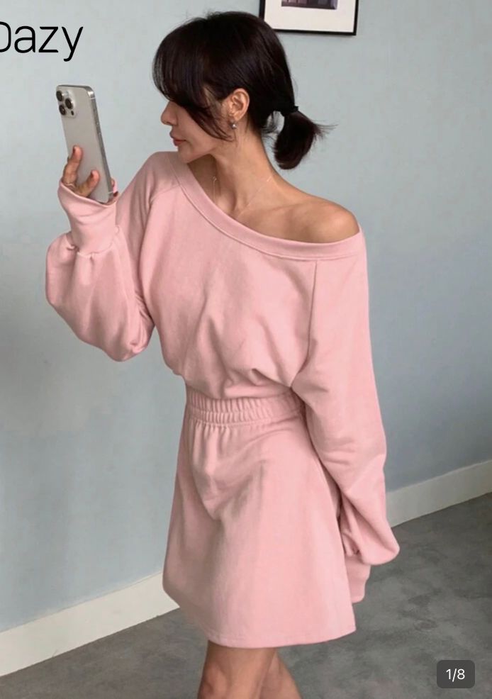 Set de dos piezas con sudadera escote descubierto