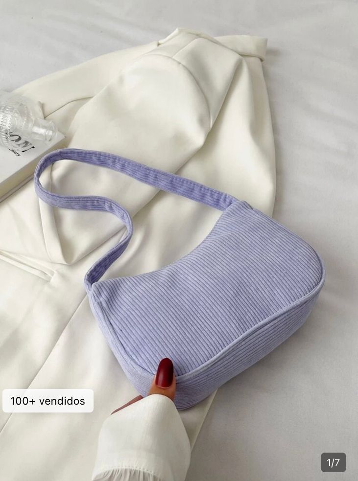 Bolso de pana minimalista para san Valentín morado