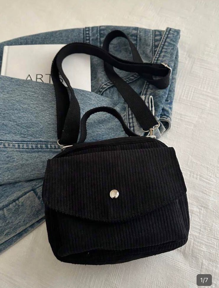 Bolso de mano de mujer de cordones negro