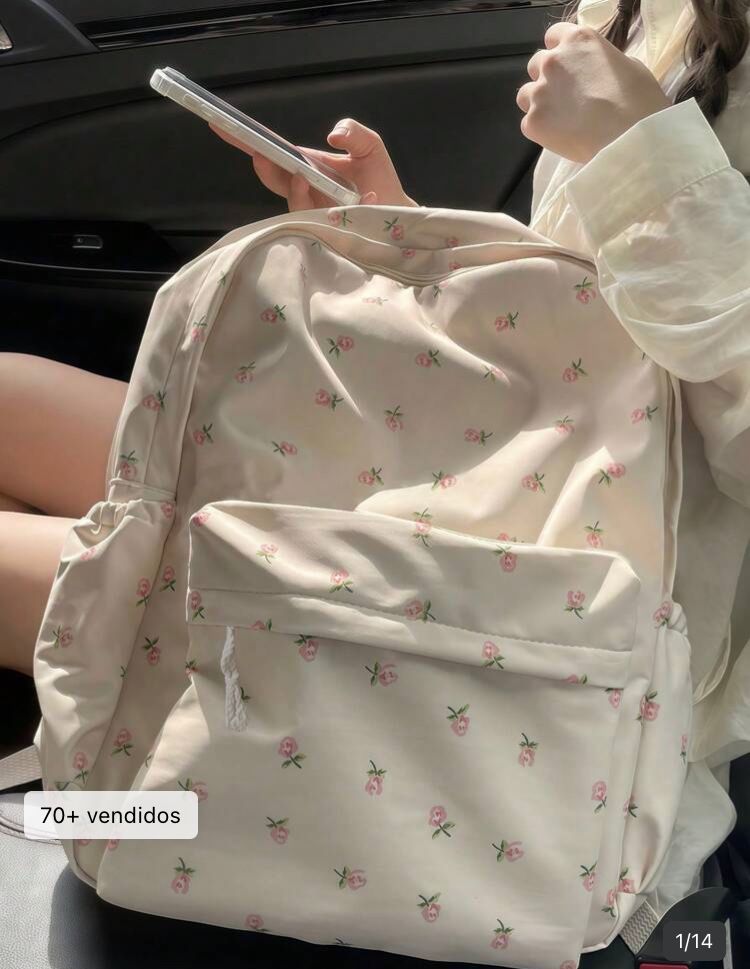 Mochila de gran capacidad de moda para mujer, blanco