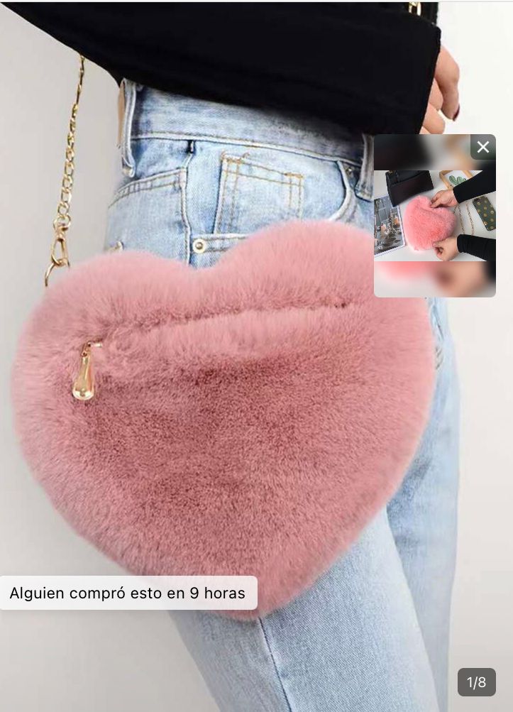 Bolso de hombro esponjoso especial san Valentín