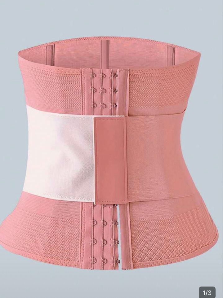 Faja reductora para cintura posparto,cinturón ajustable, rosa