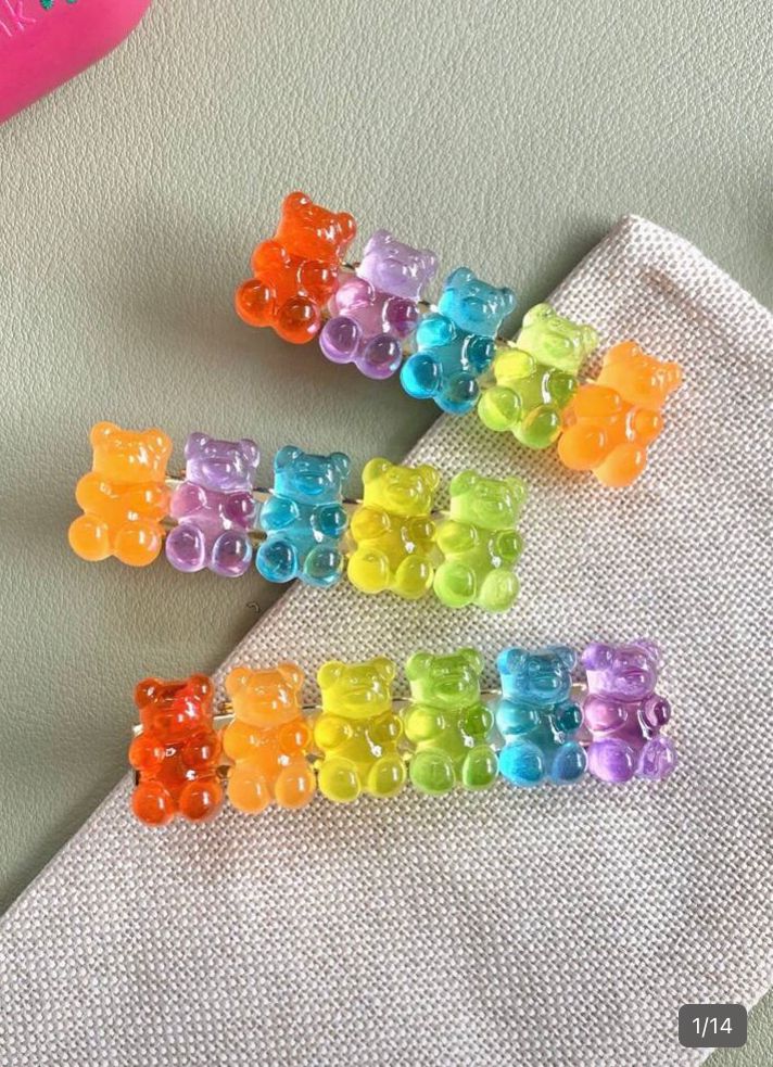 Clip para cabello de cocodrilo con ositos multicolor, variado
