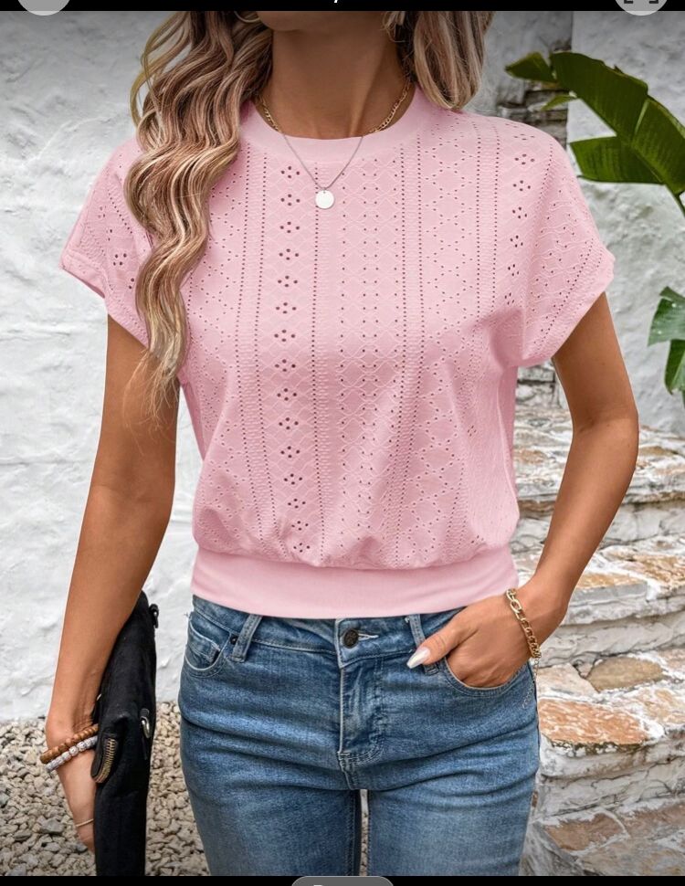 Blusa de jacquarblanca para mujer de estilo romántico, M