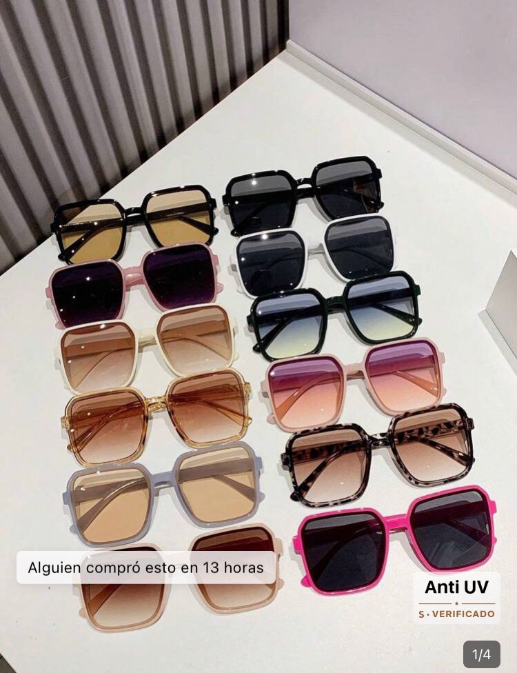 Gafas de sol cuadradas, retro de gran marco, multicolor