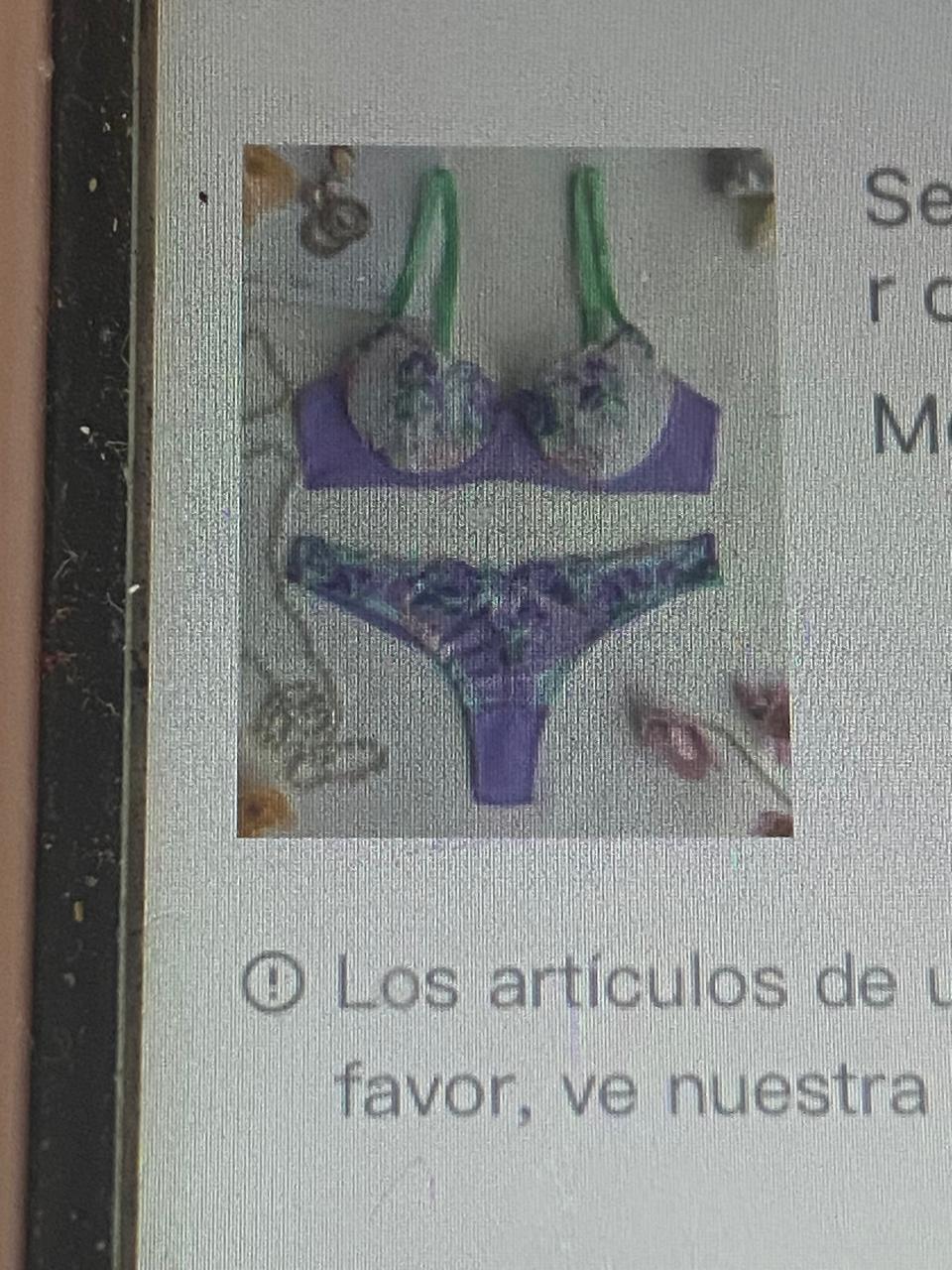 Sujetador con bordado floral romántico 2 pzas. Morado, L