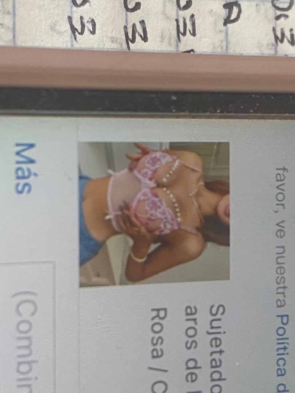 Sujetador lencero sexy con aros de la serie floral romántico, rosa S