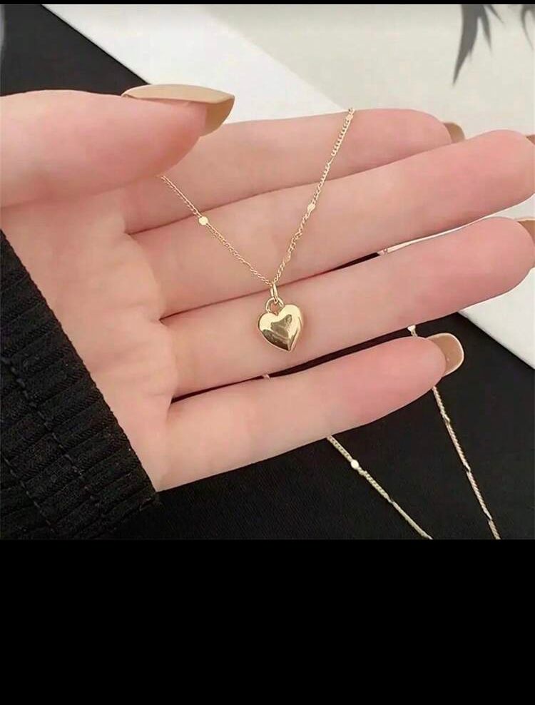Collar de diseño de corazón elegante amor, oro