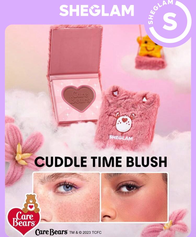 Paleta de rubor en polvo rosa