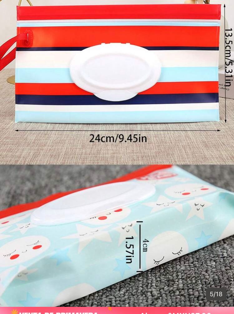 Caja de almacenamiento toallitas húmedas, multicolor