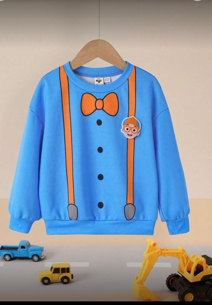 Sudadera infantil azul estampado blippi  7y