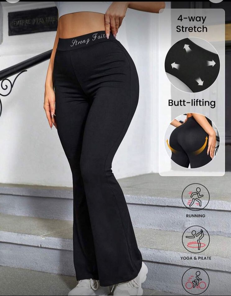 Legging strong fait estilo acampanado negro talla 3/XS