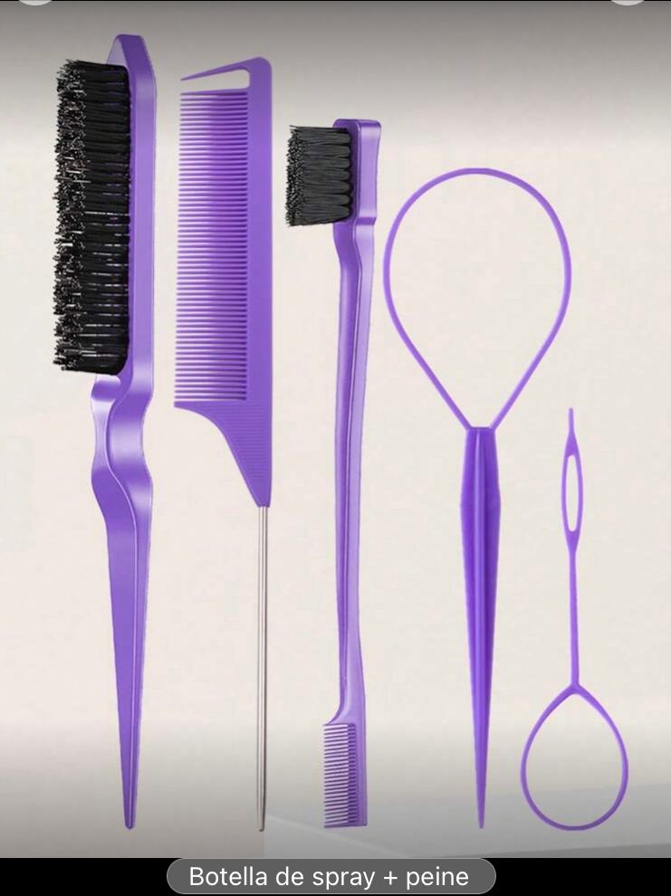 Set de 6 piezas de peines para peinados , morado