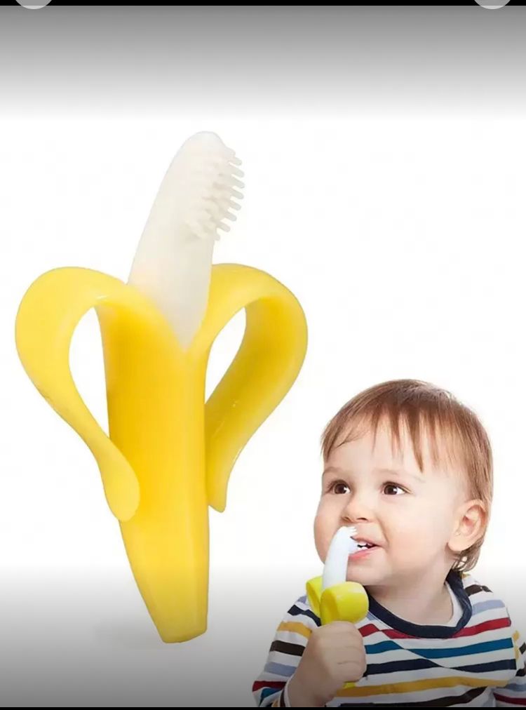 Juguete para la dentición mordedera masticable con figura de plátano amarillo