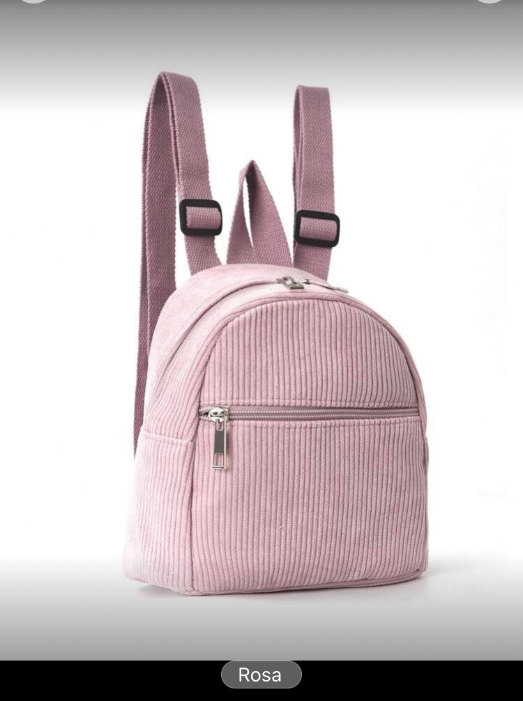 Mochila infantil de pana suave rosa