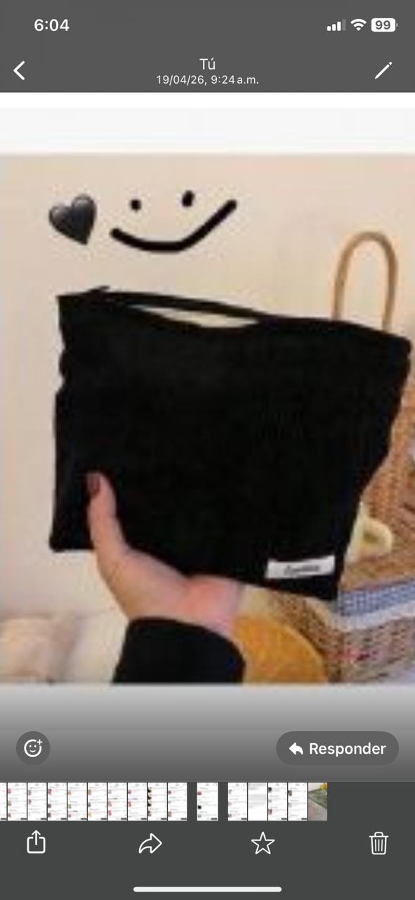 Bolsa de maquillaje con parche de letras SOZAKKA ,NEGRA