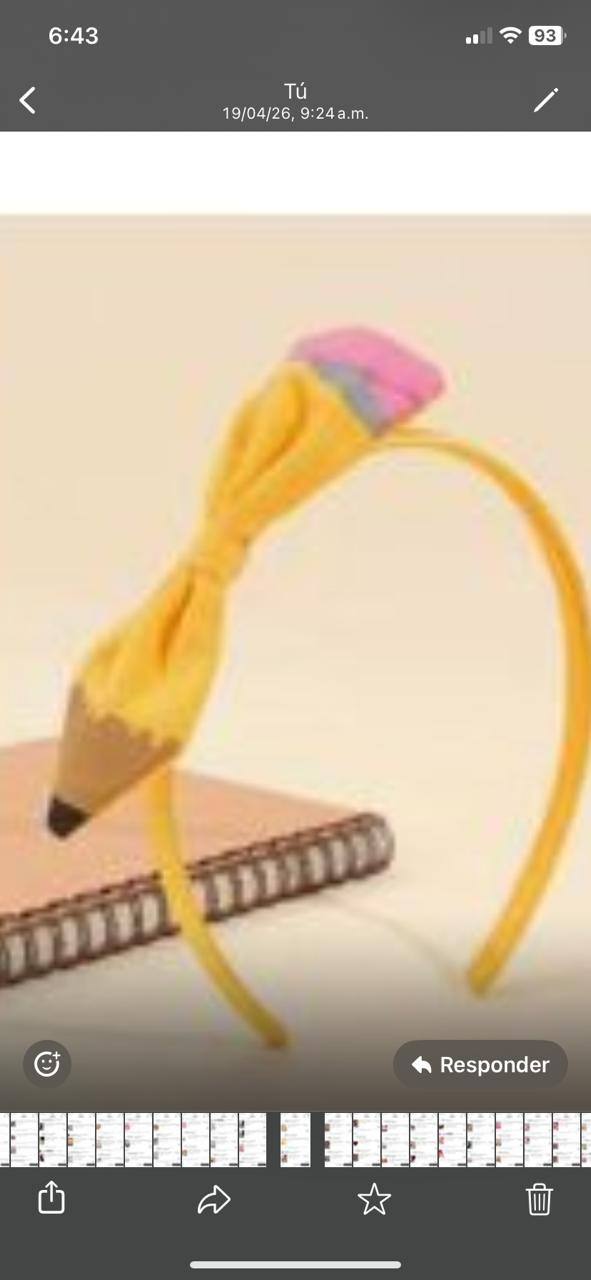 Cinta para el cabello de lazo de lápiz, amarillo