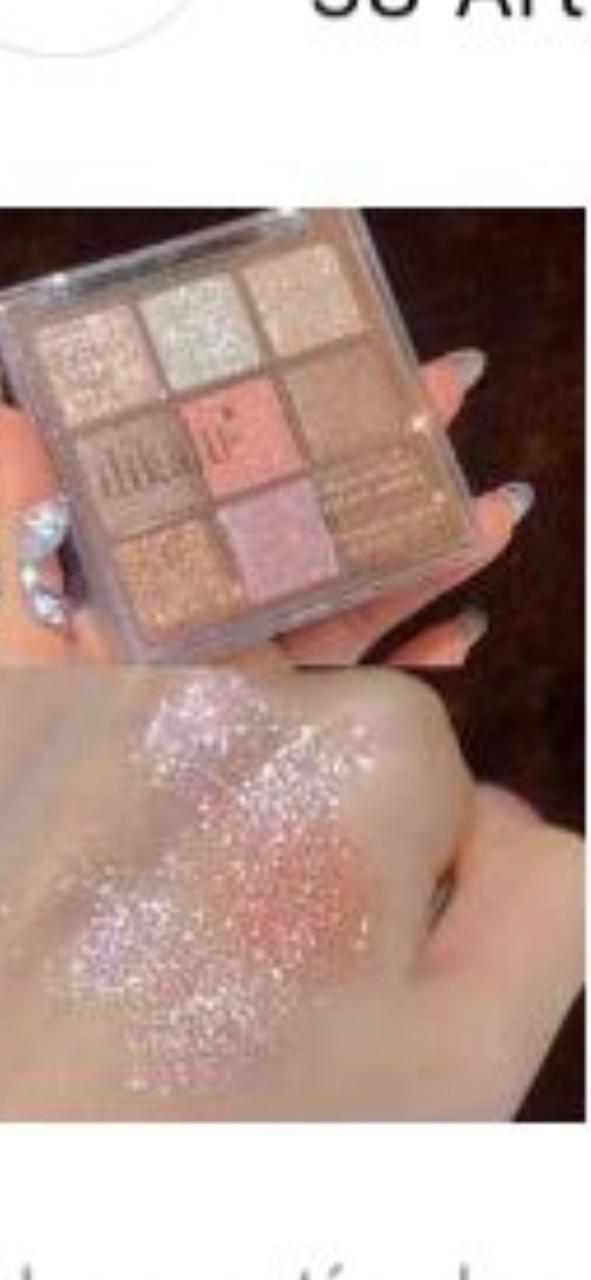 Paleta para sombras de ojos de 9 colores, polvo multicolor
