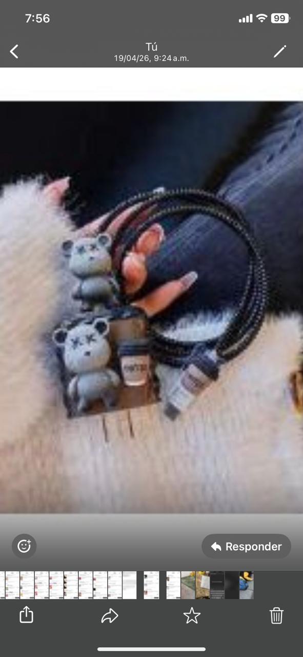 Pinza cableadora diseño granos de café con oso,negro