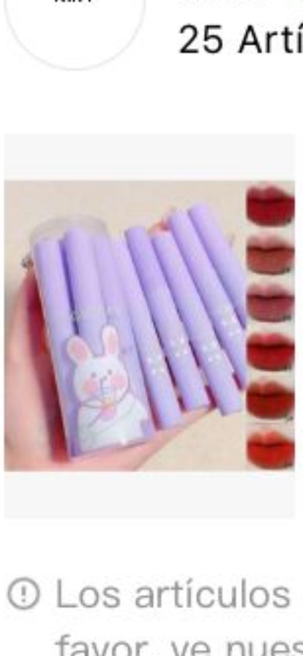 Brillo de labios caja 6 piezas de conejo, Morado