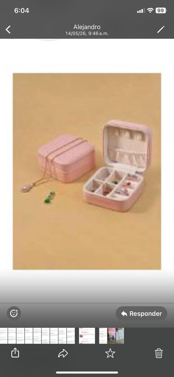 Joyero minimalista, estuche de joyas portátil, Rosa