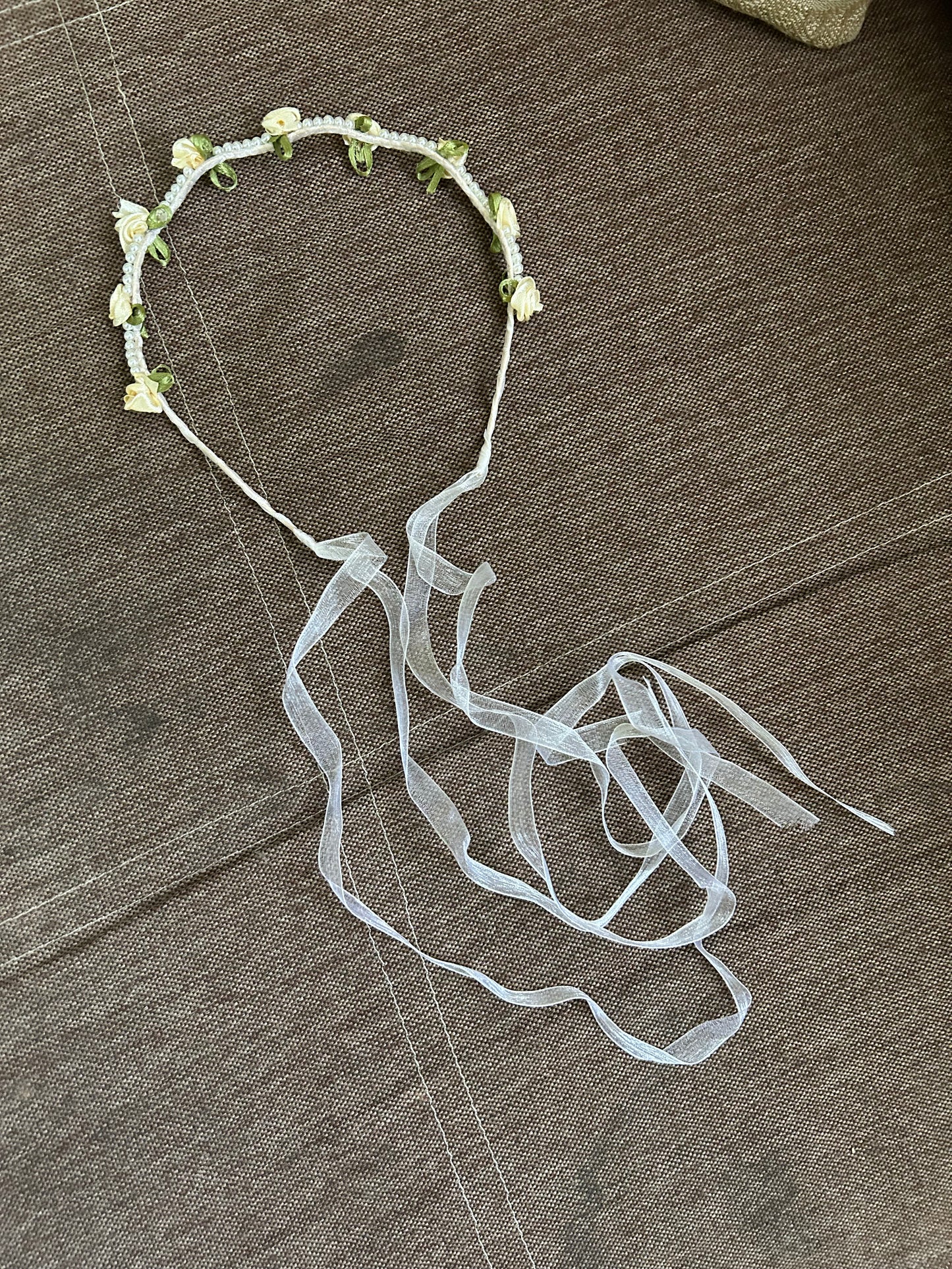 Deadema decorativa de doble capa con flores para niñas, azul, blanca $ 47 cada una