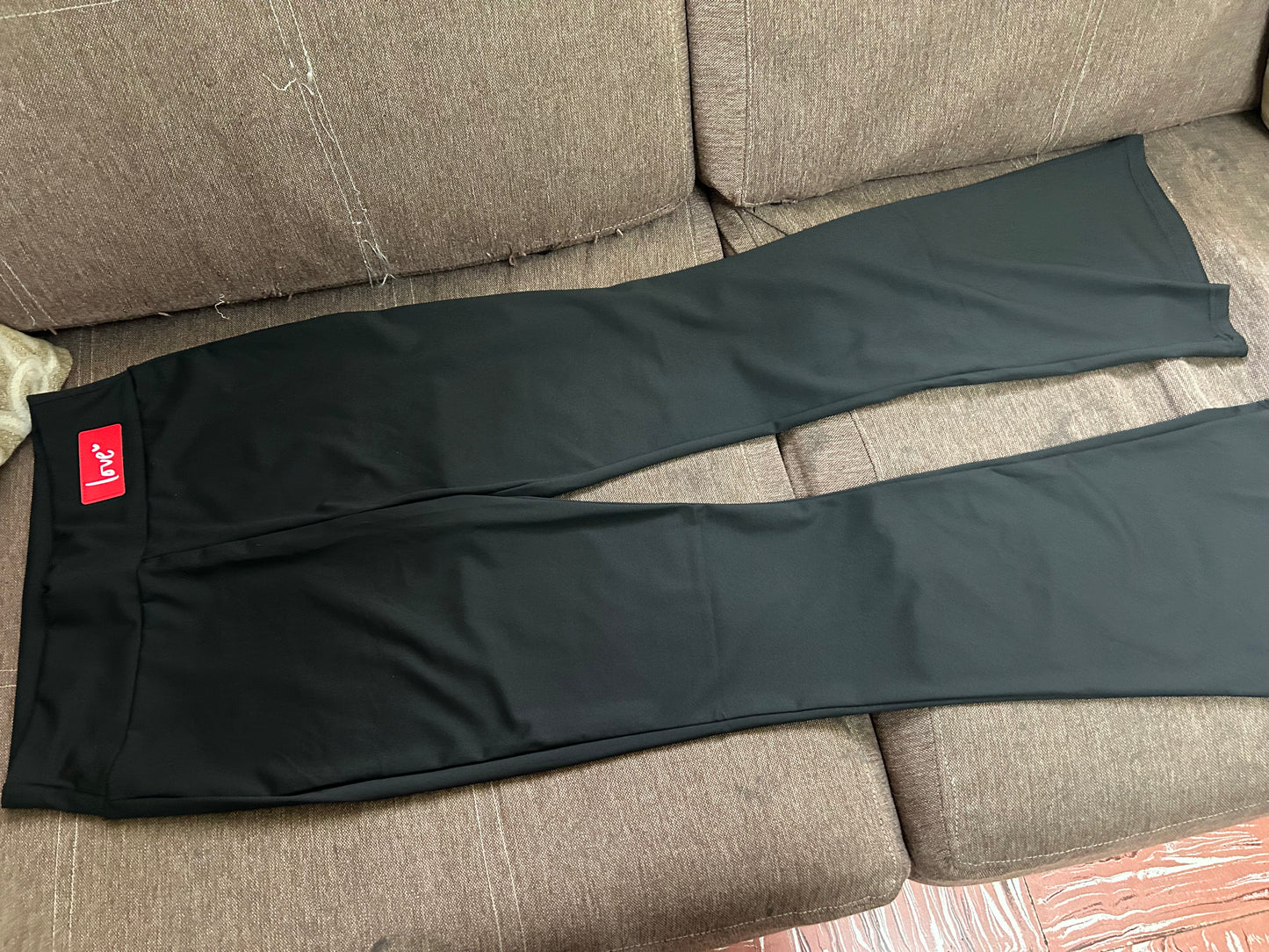 Pantalón acampanado love, XL, negro