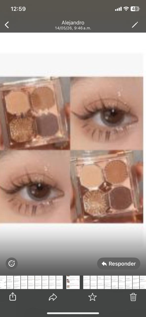 Paleta de sombras de ojos 4 colores